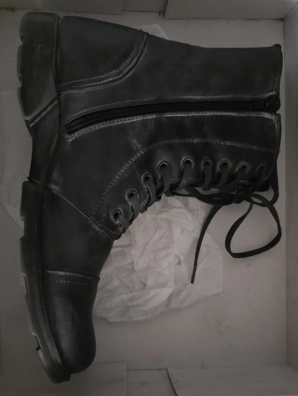 Steve Madden Boots Black Leather Gatsbys Mens Size 10